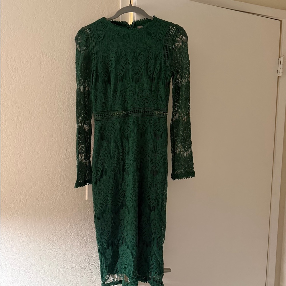 Love By Design Forest Green Lace Dress